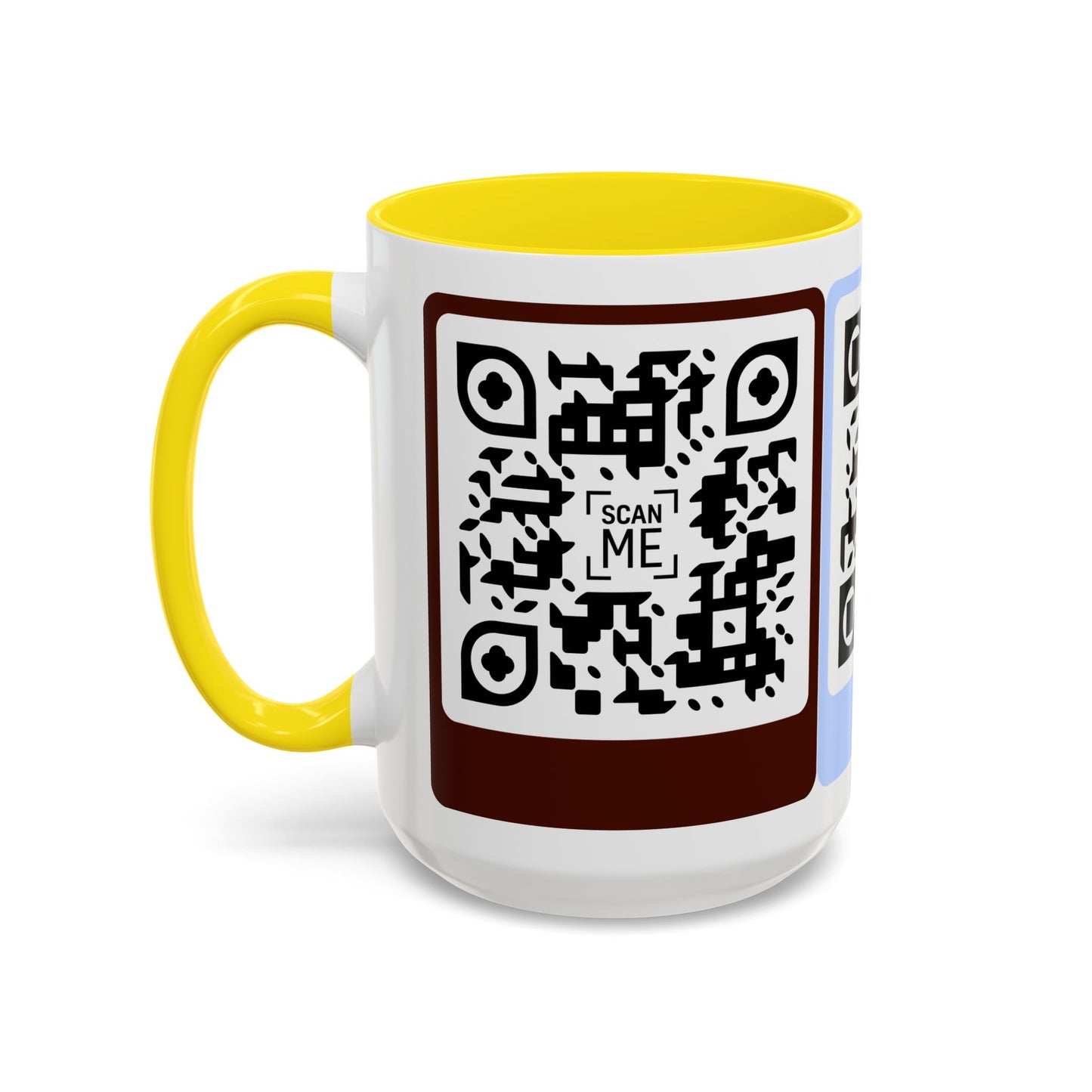 Coffee Mug, Scannable 'Smile' & 'Greatness' QR Code Design