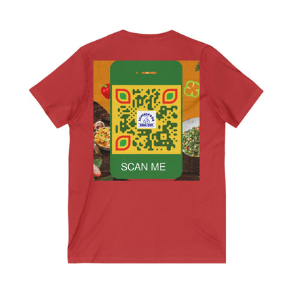 QR Custom "Silver Spoon" Unisex Jersey Short Sleeve V-Neck Tee