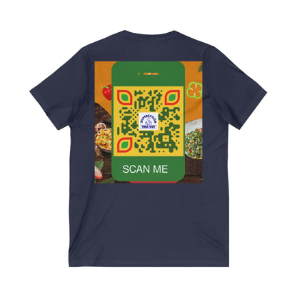 QR Custom "Silver Spoon" Unisex Jersey Short Sleeve V-Neck Tee