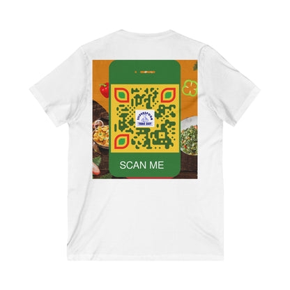 QR Custom "Silver Spoon" Unisex Jersey Short Sleeve V-Neck Tee