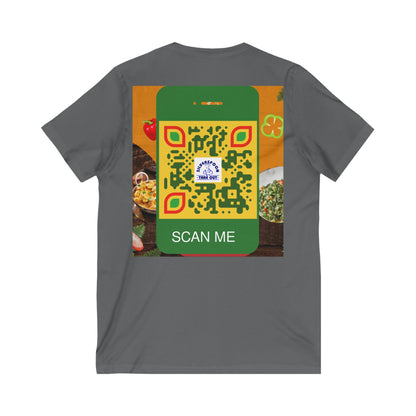 QR Custom "Silver Spoon" Unisex Jersey Short Sleeve V-Neck Tee