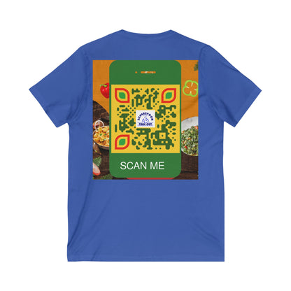 QR Custom "Silver Spoon" Unisex Jersey Short Sleeve V-Neck Tee