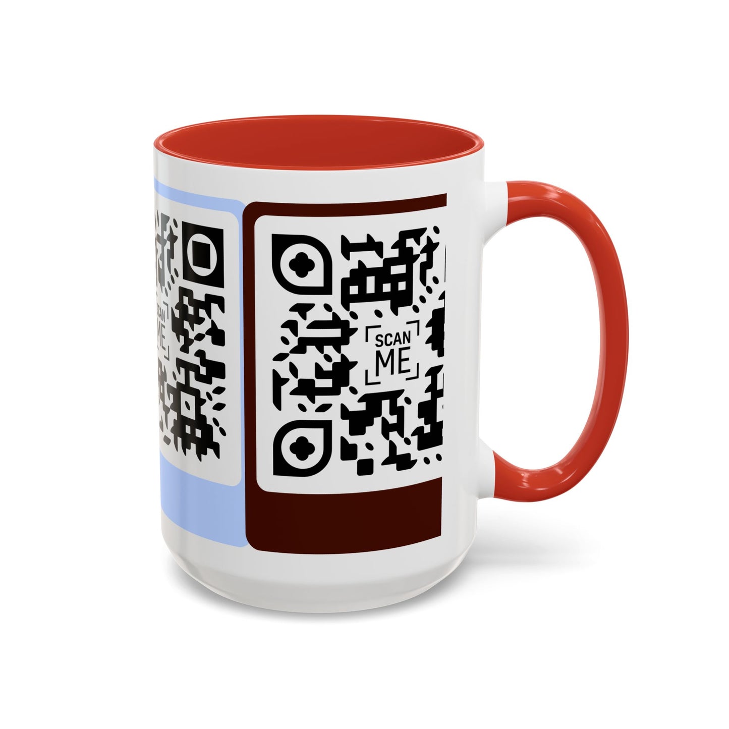 Coffee Mug, Scannable 'Smile' & 'Greatness' QR Code Design