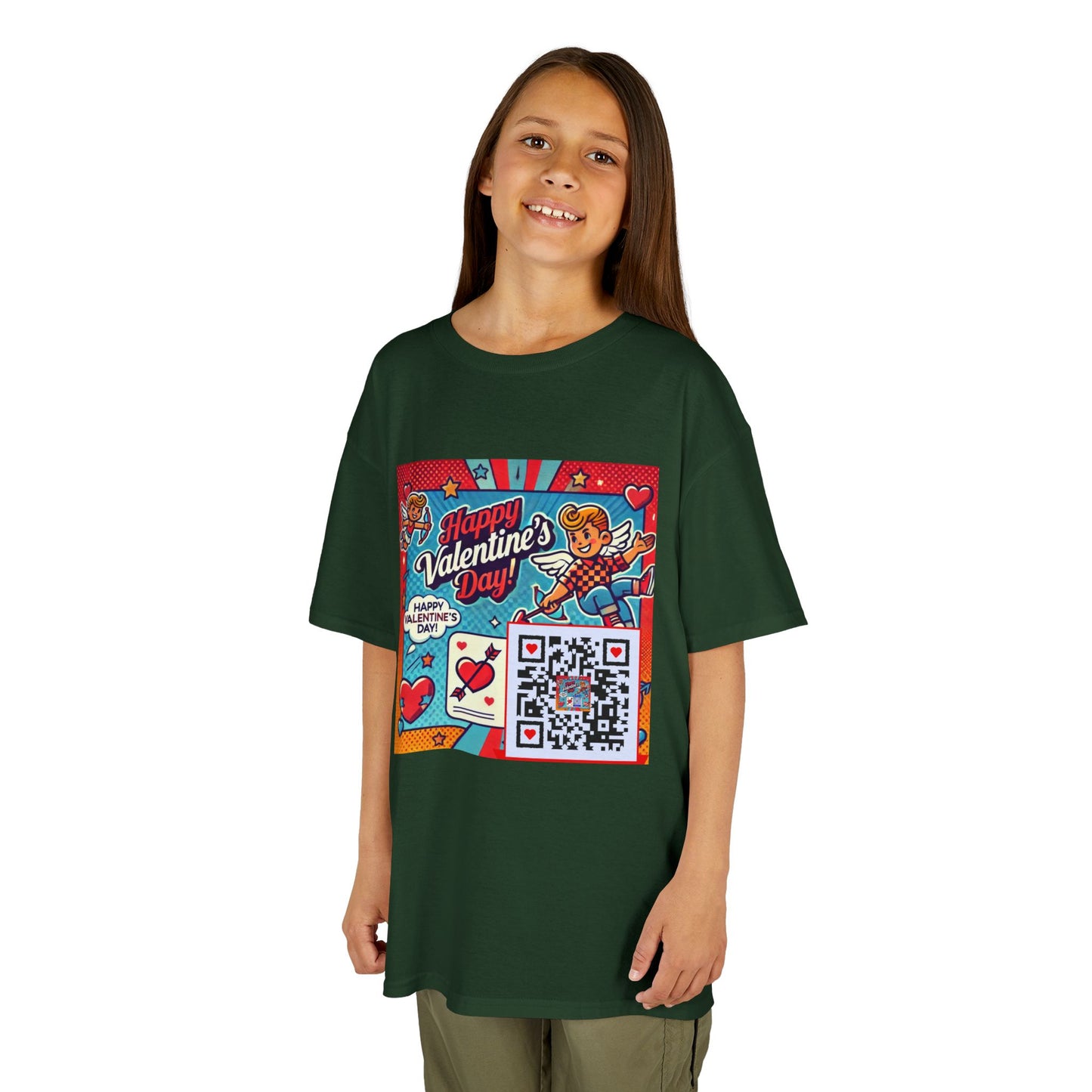 Valentines Day QR Code Kids Tee