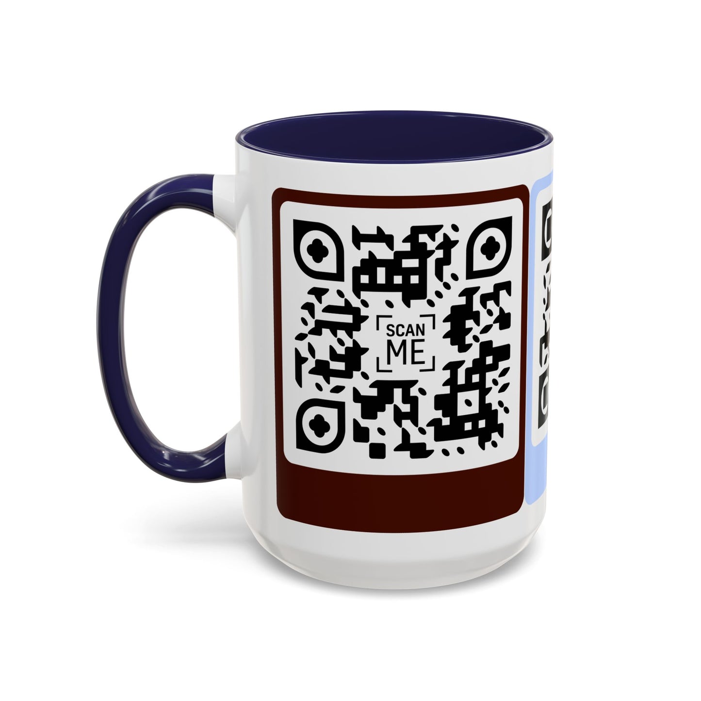 Coffee Mug, Scannable 'Smile' & 'Greatness' QR Code Design