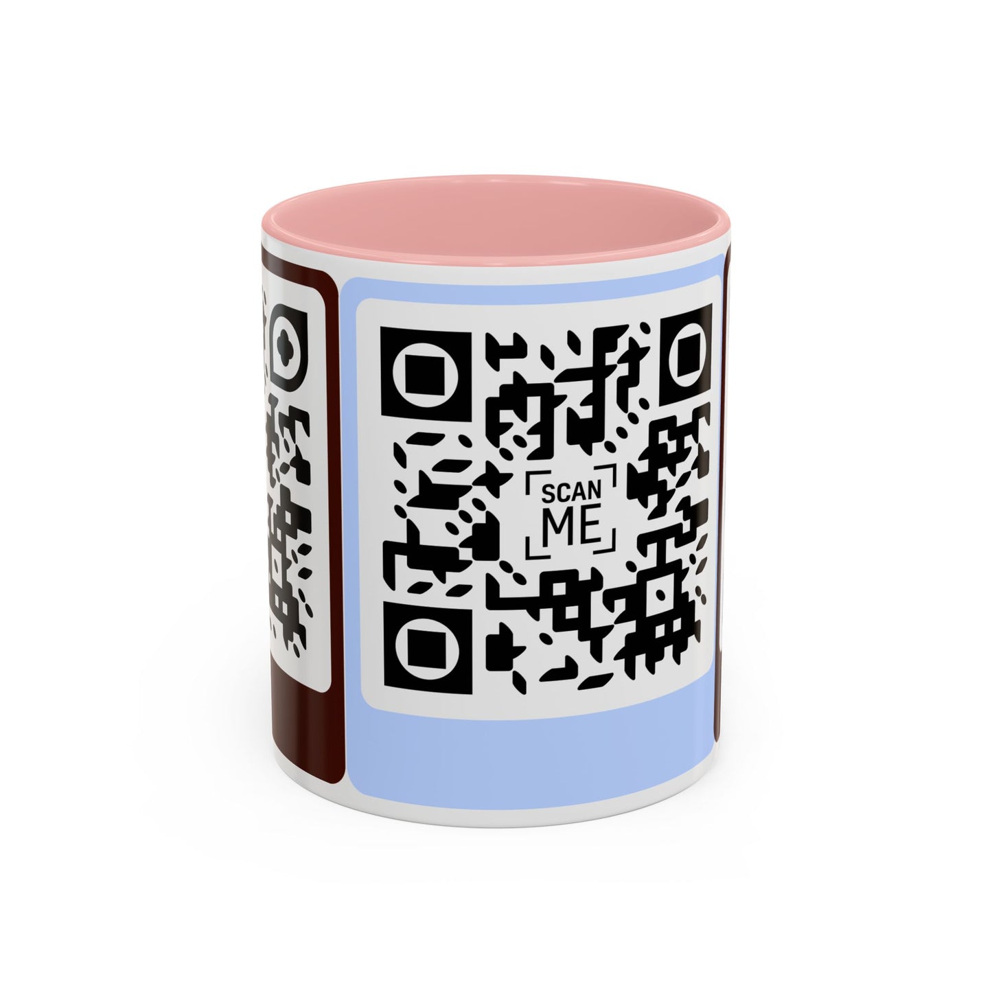 Coffee Mug, Scannable 'Smile' & 'Greatness' QR Code Design