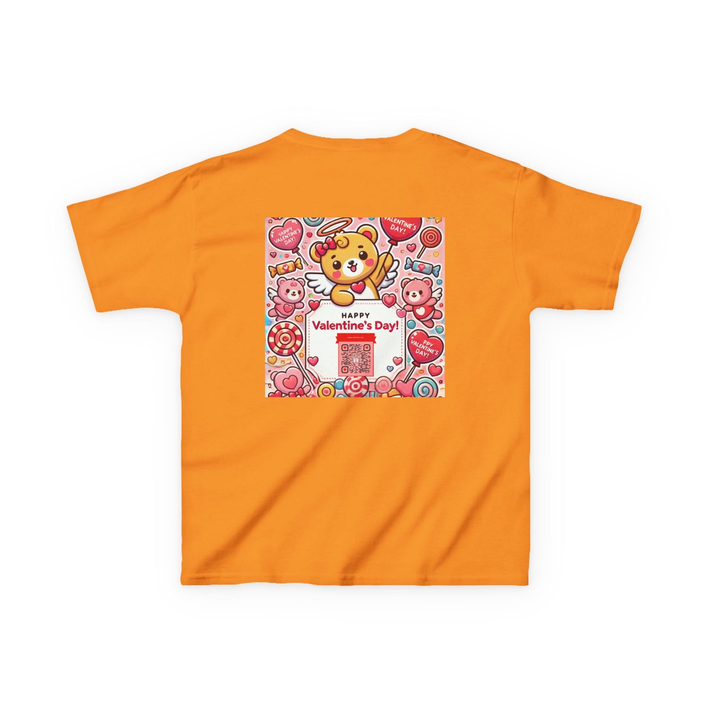 Kids T-Shirt Happy Valentines Day Scannable QR Code