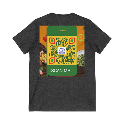 QR Custom "Silver Spoon" Unisex Jersey Short Sleeve V-Neck Tee