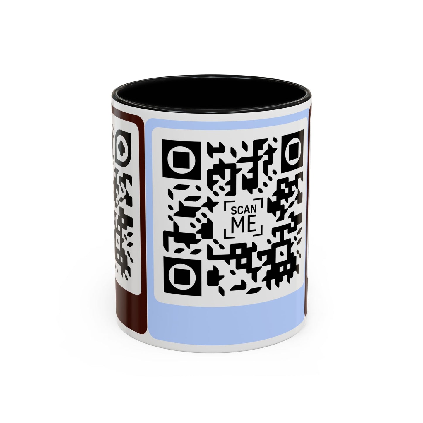 Coffee Mug, Scannable 'Smile' & 'Greatness' QR Code Design