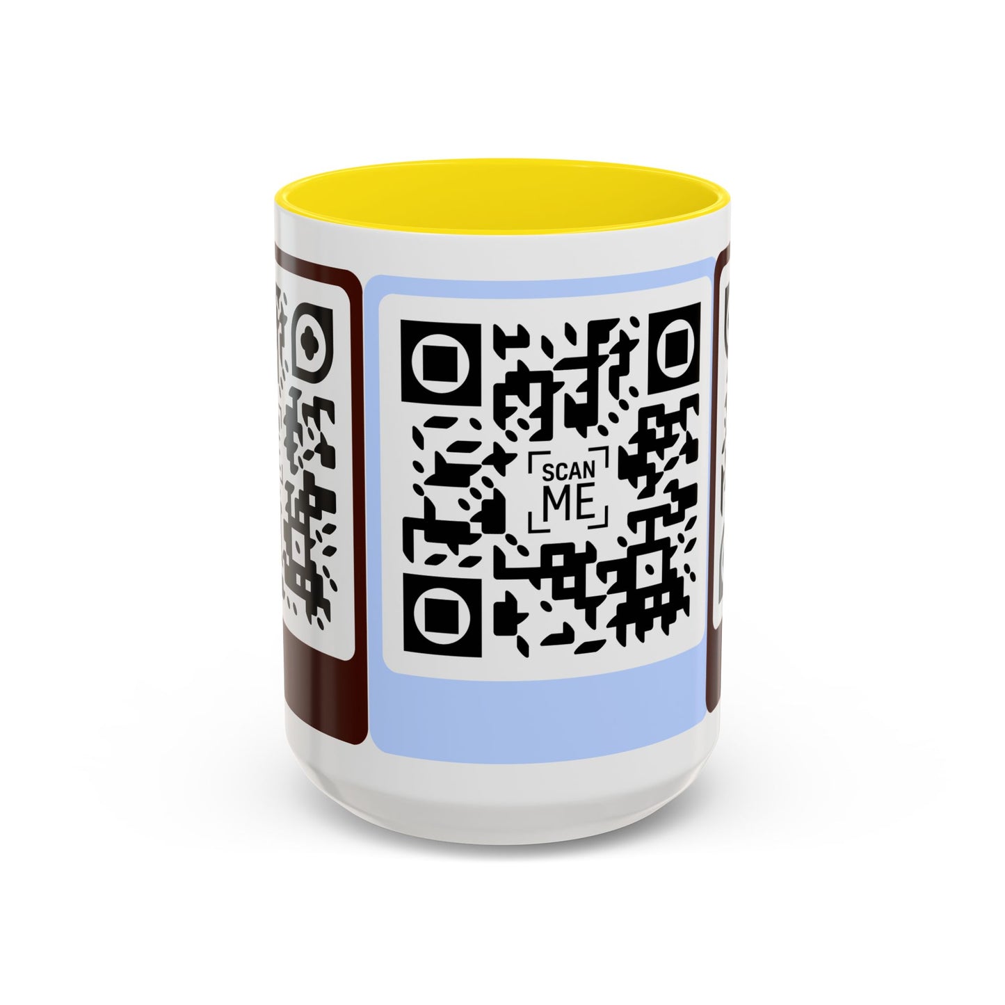 Coffee Mug, Scannable 'Smile' & 'Greatness' QR Code Design