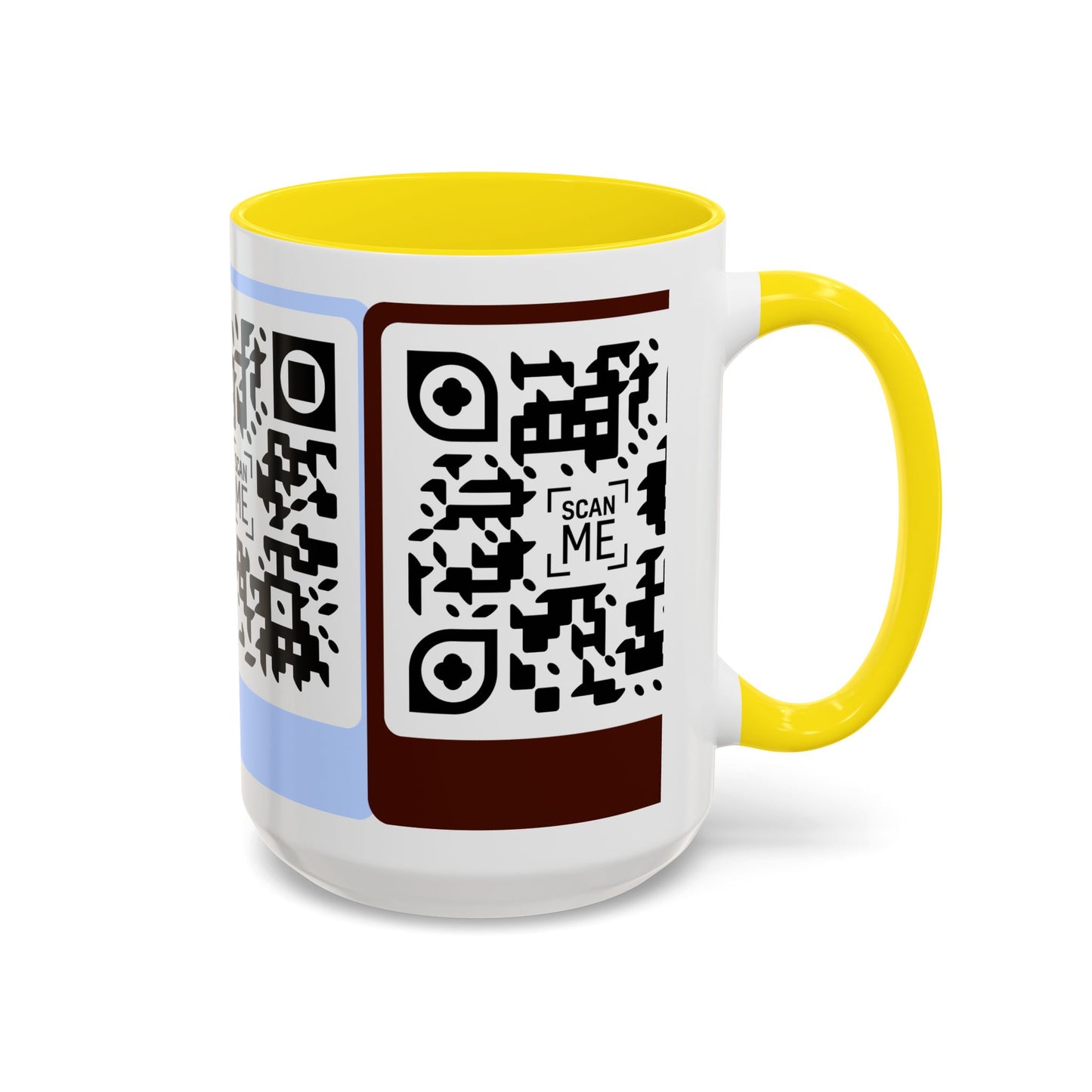 Coffee Mug, Scannable 'Smile' & 'Greatness' QR Code Design