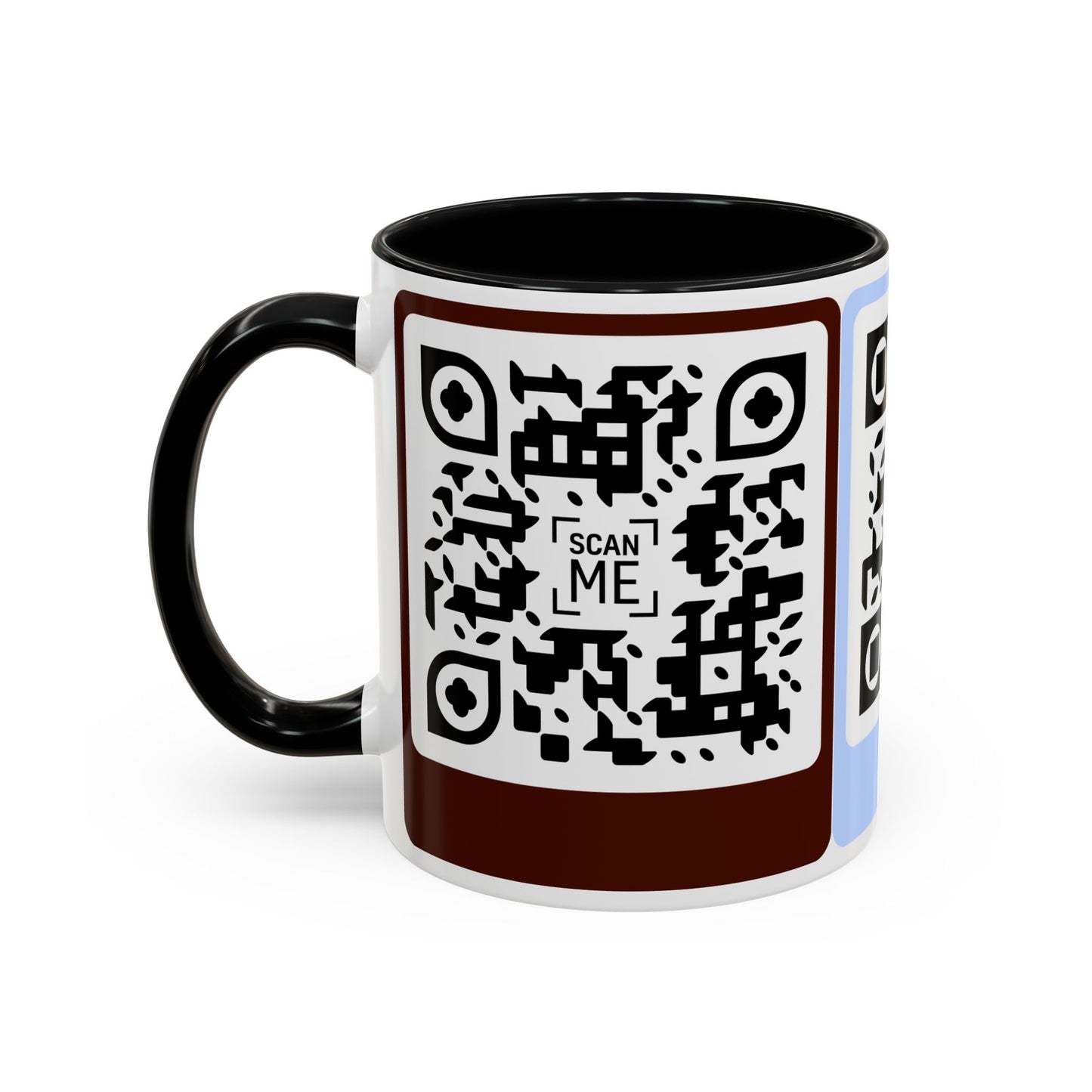 Coffee Mug, Scannable 'Smile' & 'Greatness' QR Code Design