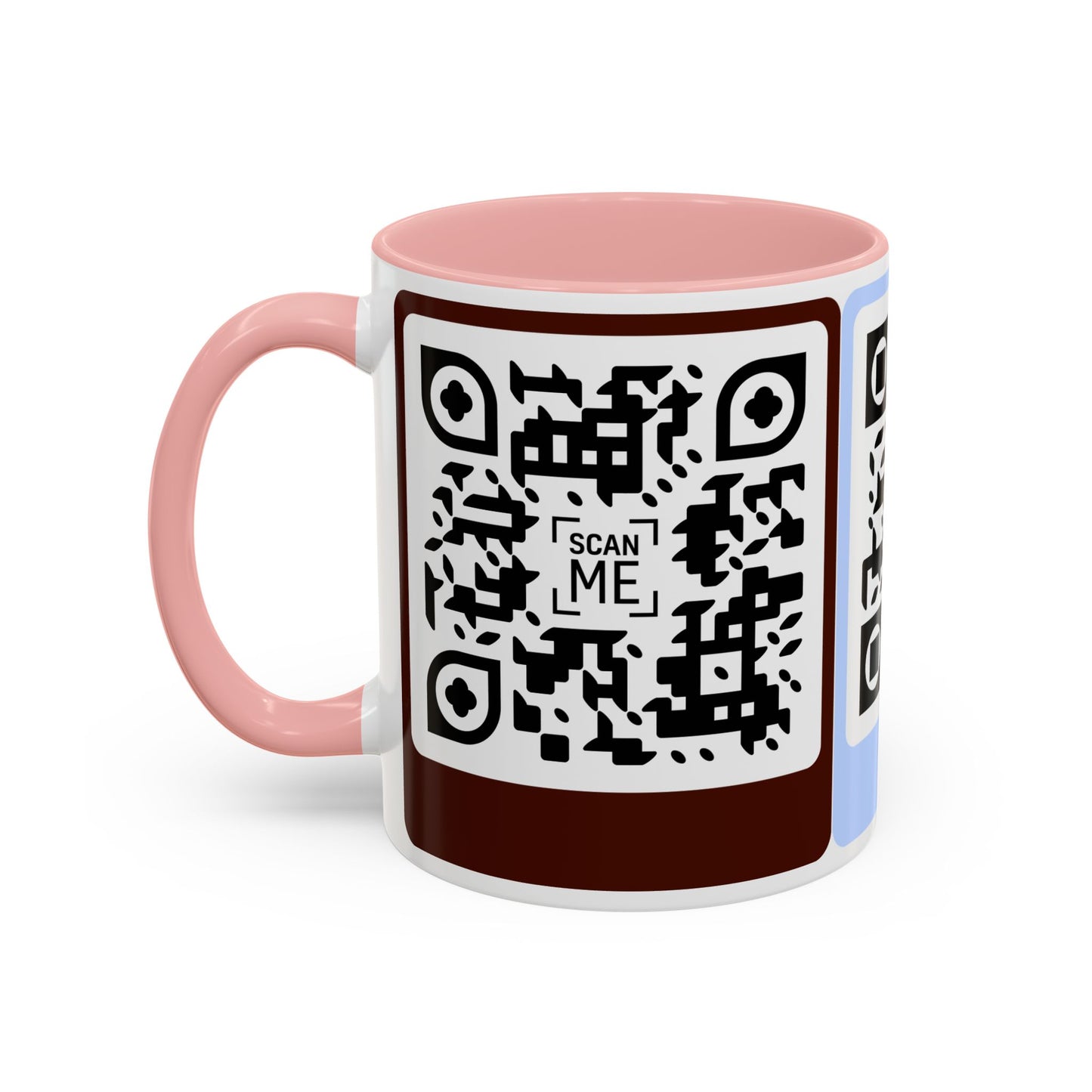 Coffee Mug, Scannable 'Smile' & 'Greatness' QR Code Design