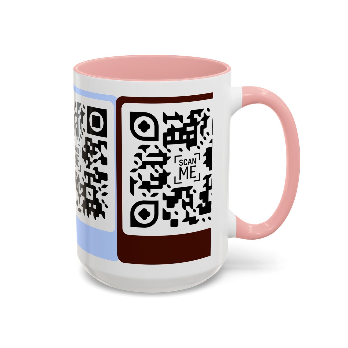 Coffee Mug, Scannable 'Smile' & 'Greatness' QR Code Design