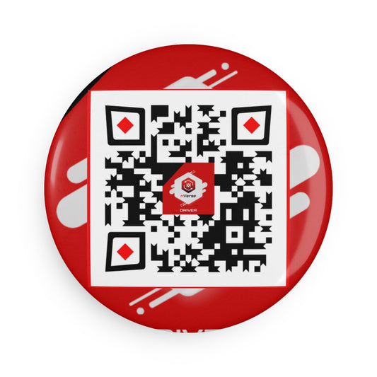 QR Custom Button Magnet, Round (1 & 10 pcs) "nVerse Driver"