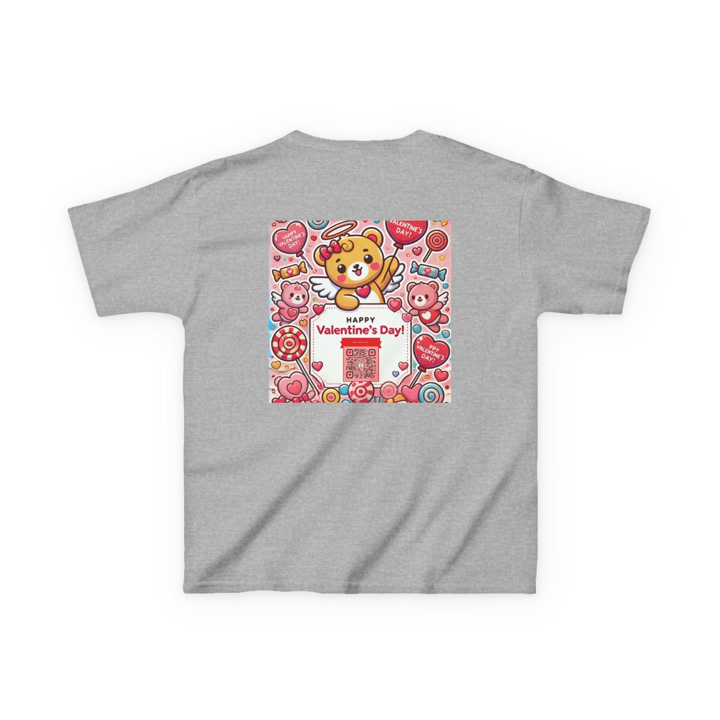 Kids T-Shirt Happy Valentines Day Scannable QR Code