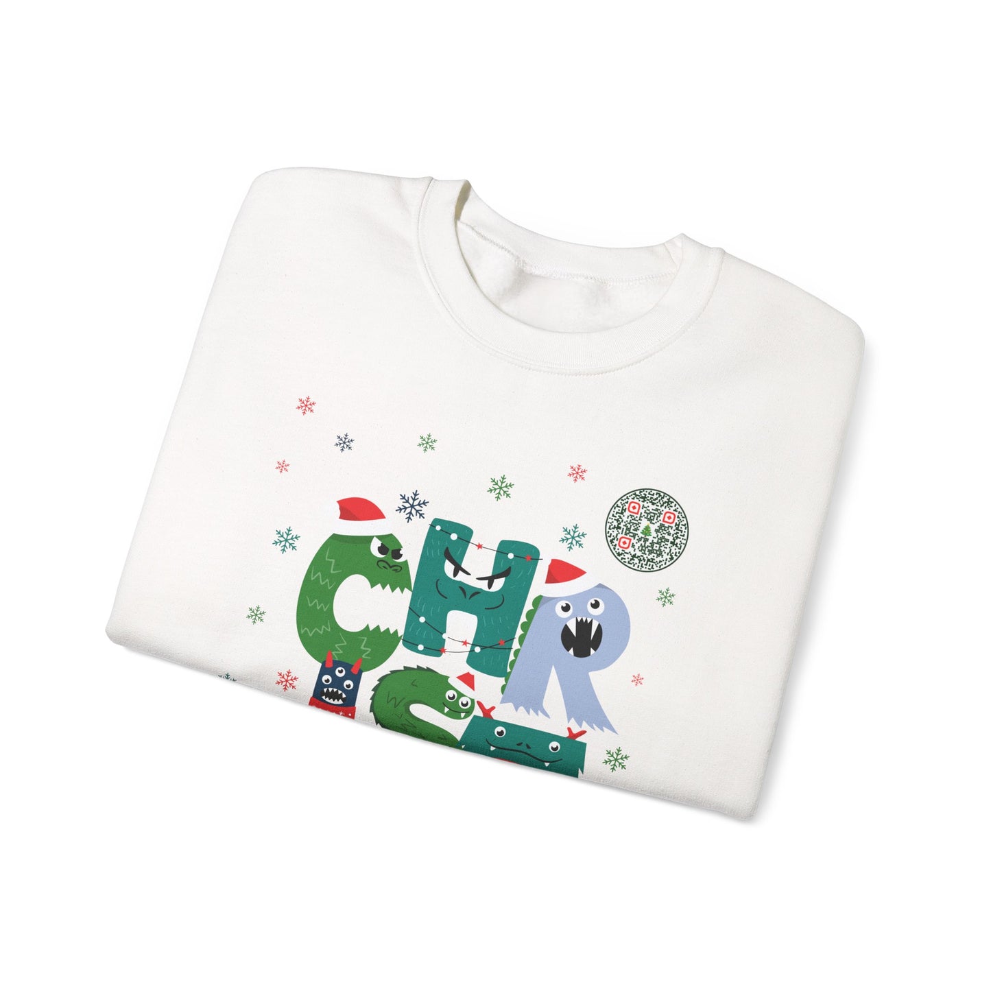 QR-Enabled Festive Crewneck Sweatshirt