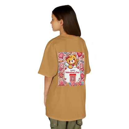 Kids T-Shirt Happy Valentines Day Scannable QR Code