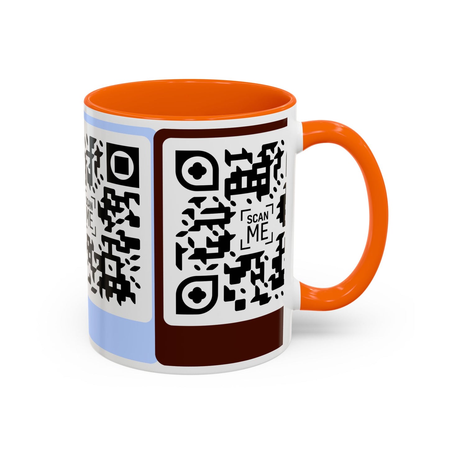 Coffee Mug, Scannable 'Smile' & 'Greatness' QR Code Design